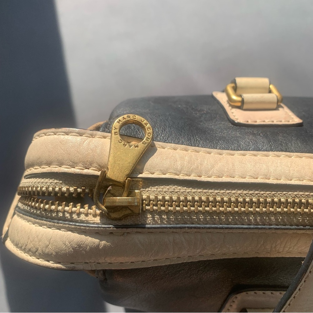 Marc Jacobs Spot On Colorblocked Large Satchel black and brown - Picture 7 of 14